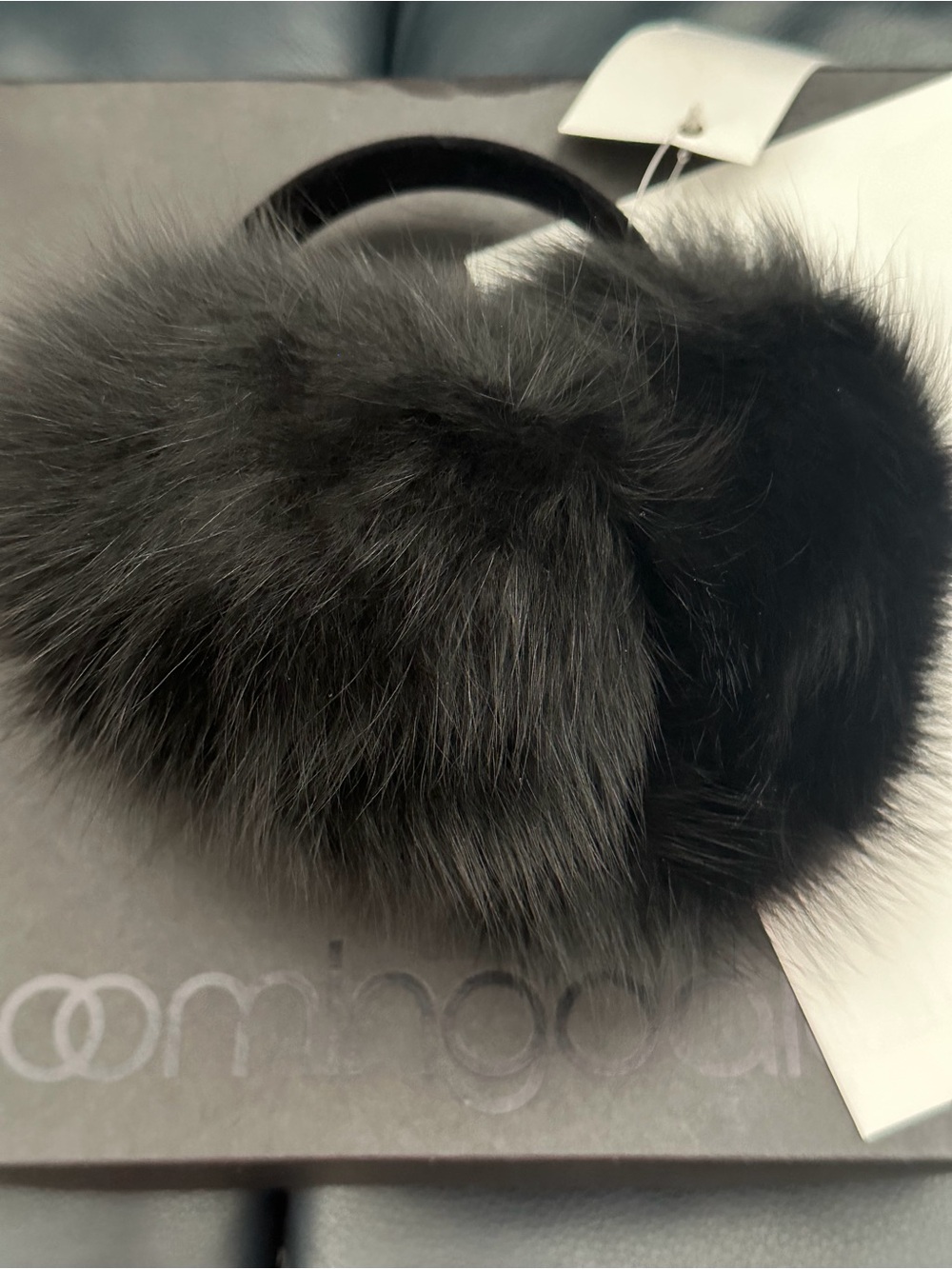 Maximillian Plush Black Genuine Fox Fur Ear Muffs - Women Accessories